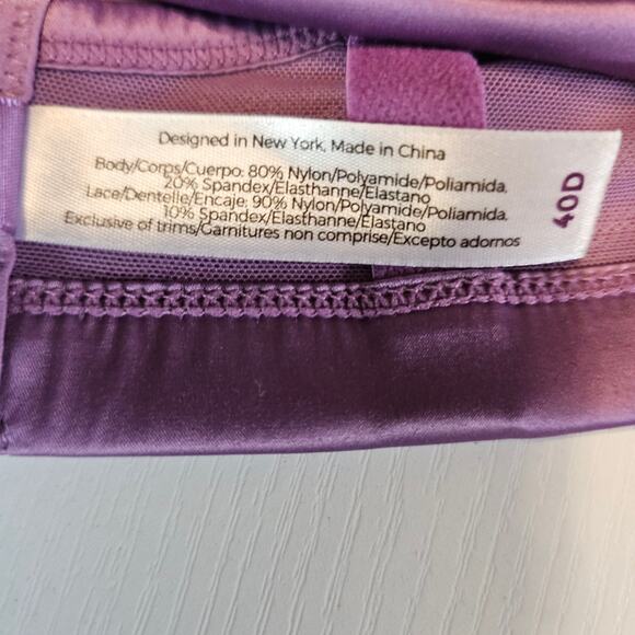 Adore Me Sexy Lavender Purple Lace Bra Women's size 40D 3625 - Picture 5 of 7